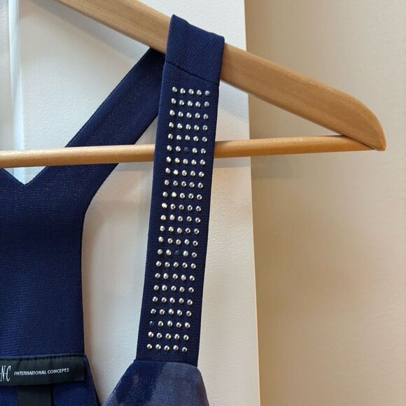 Inc purple navy embellished racerback tank women’s size L - Picture 4 of 6